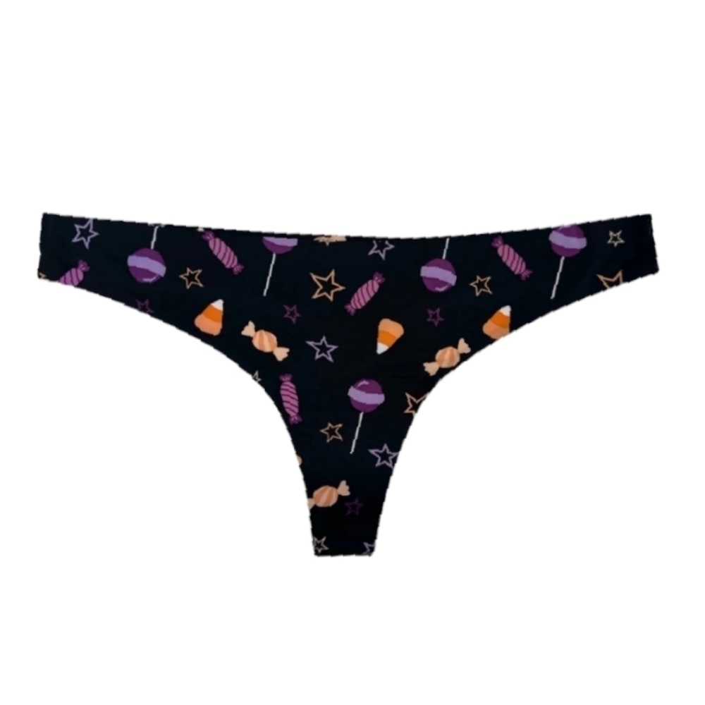 SOLD - NWT Knotty Knickers Halloween Candy Pattern Seamless Thong